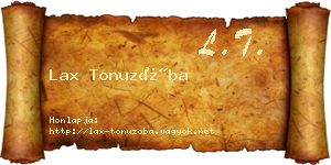 Lax Tonuzóba névjegykártya